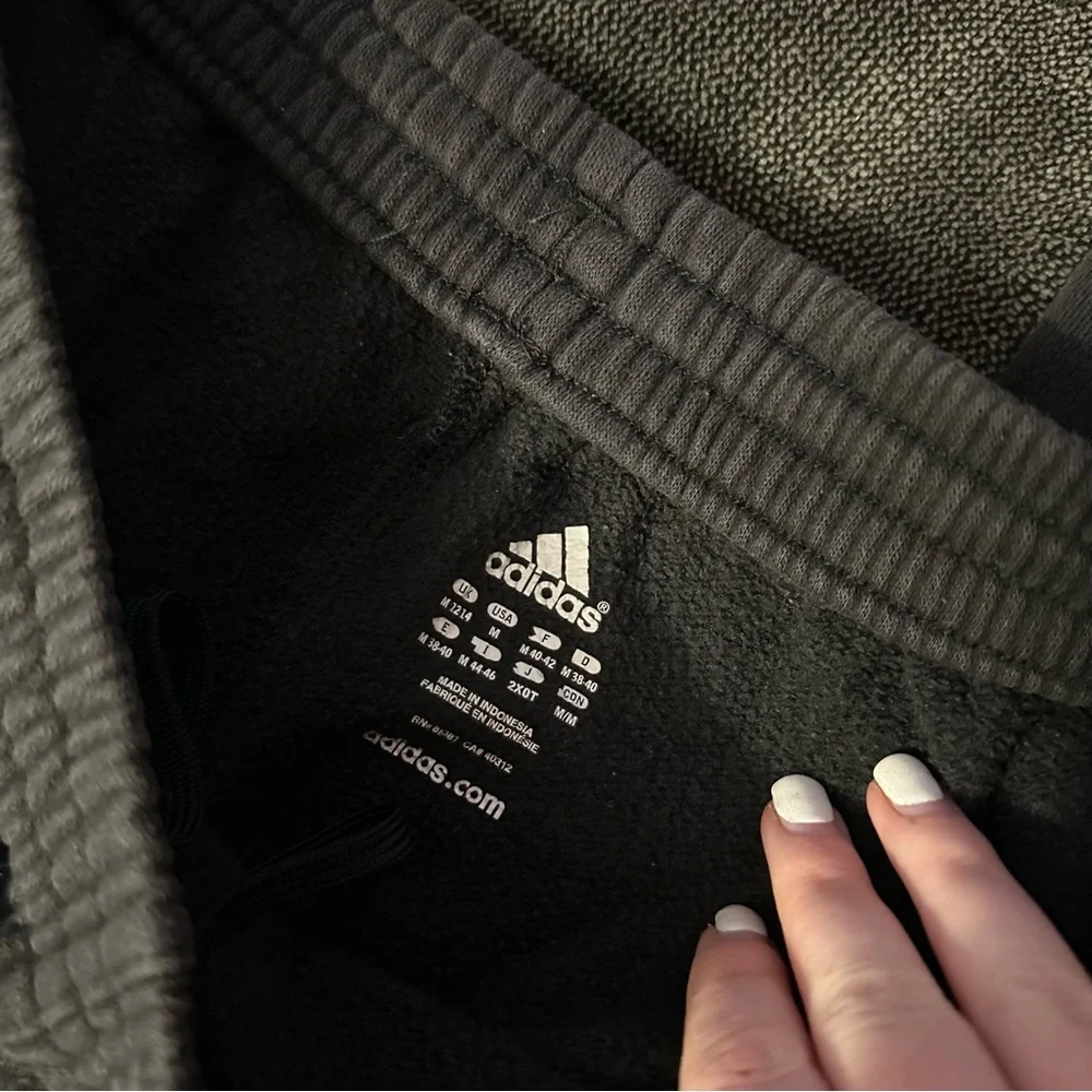 Adidas Black Logo Sweatpants w/ Snap Button Bottoms - Picture 6 of 6